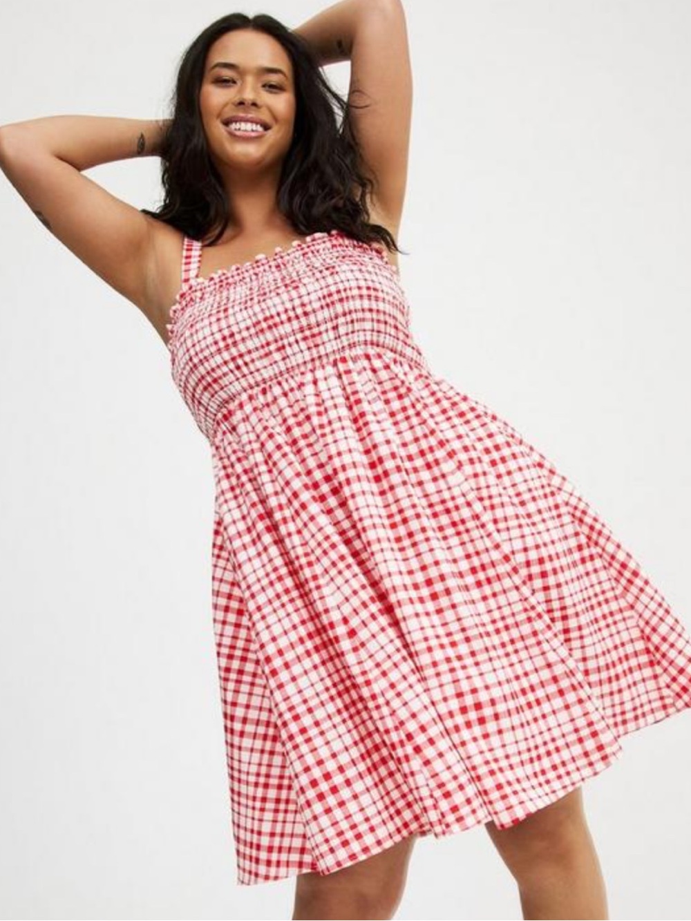 Torrid 🔥 Gingham Smocked Mini Dress